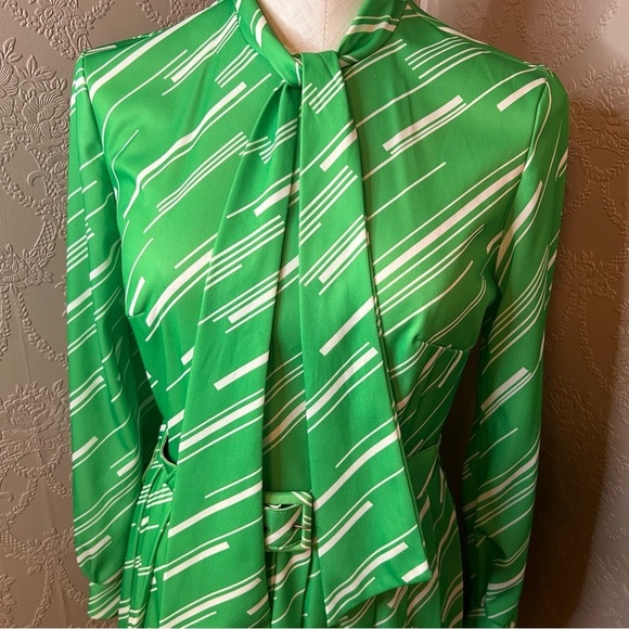 Vintage Murray Meisner 12 dress belt green polyester New NWT - Picture 8 of 8